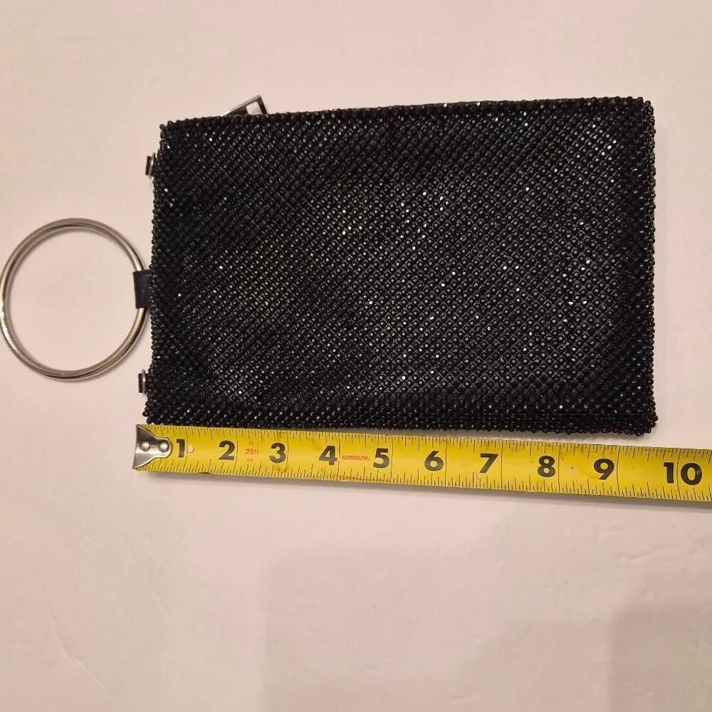 NWOT Black INC Molyy Sequin Bangle Clutch Party Pouch Bag Evening Purse Sexy